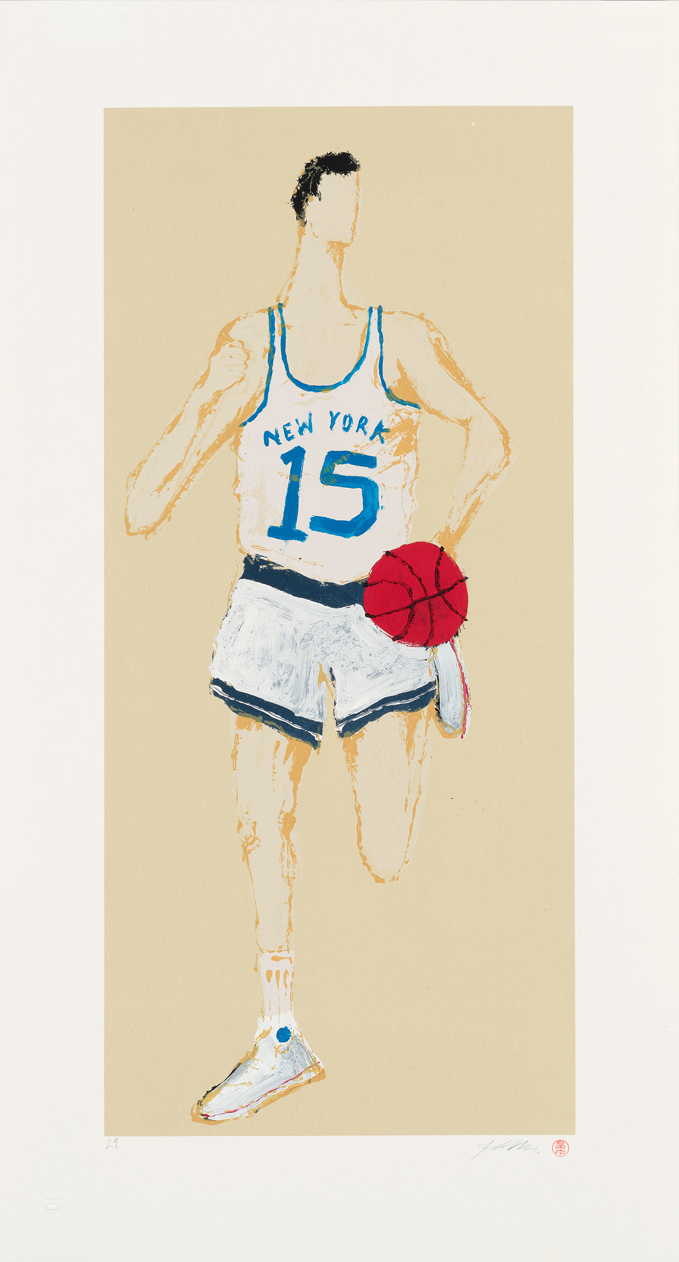 Kellen Hatanaka - Marathon 29, 30.5" x 17", silkscreen print with hand-painted embellishments, 2026