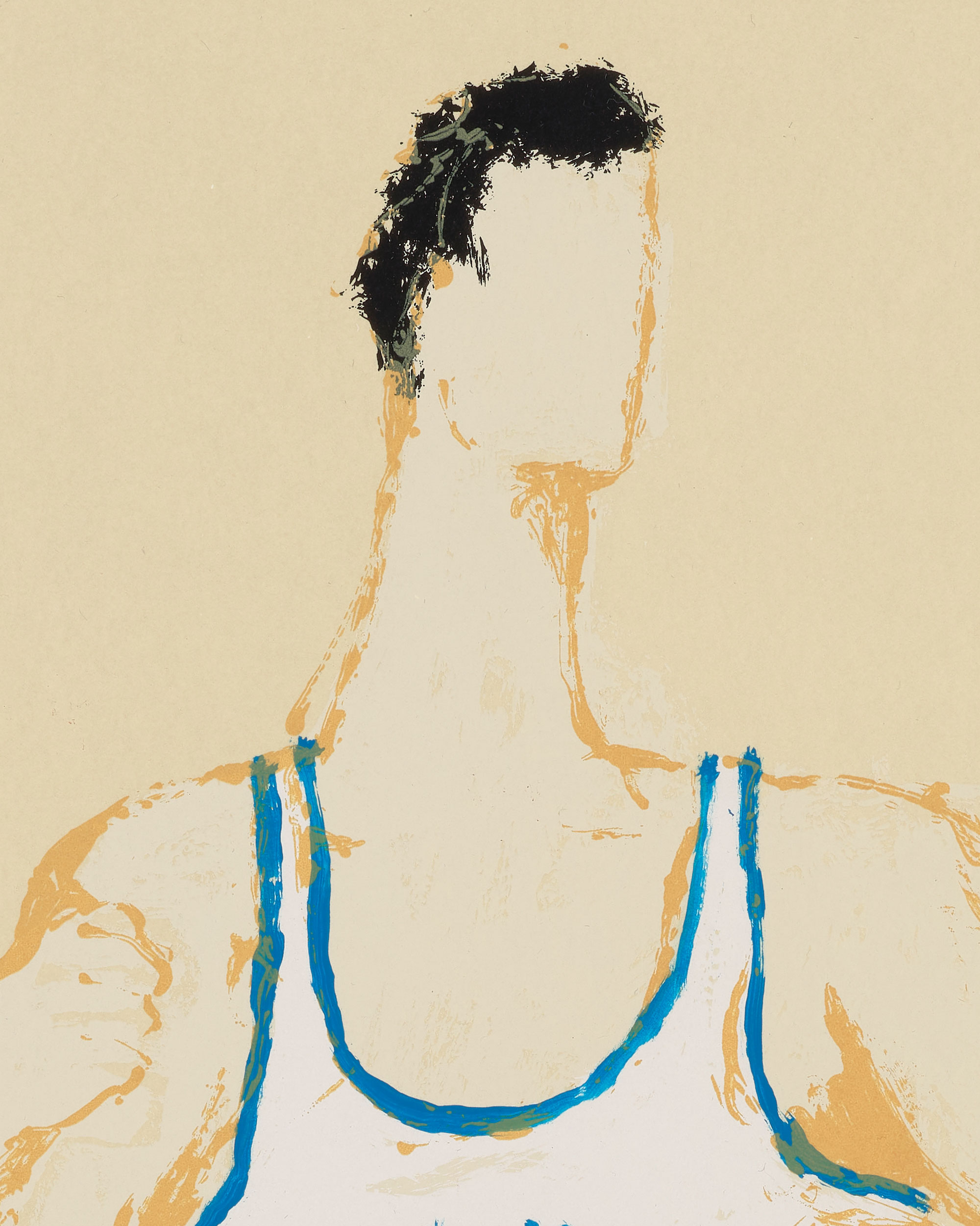 Kellen Hatanaka - Marathon 29 (detail), 30.5" x 17", silkscreen print with hand-painted embellishments, 2026